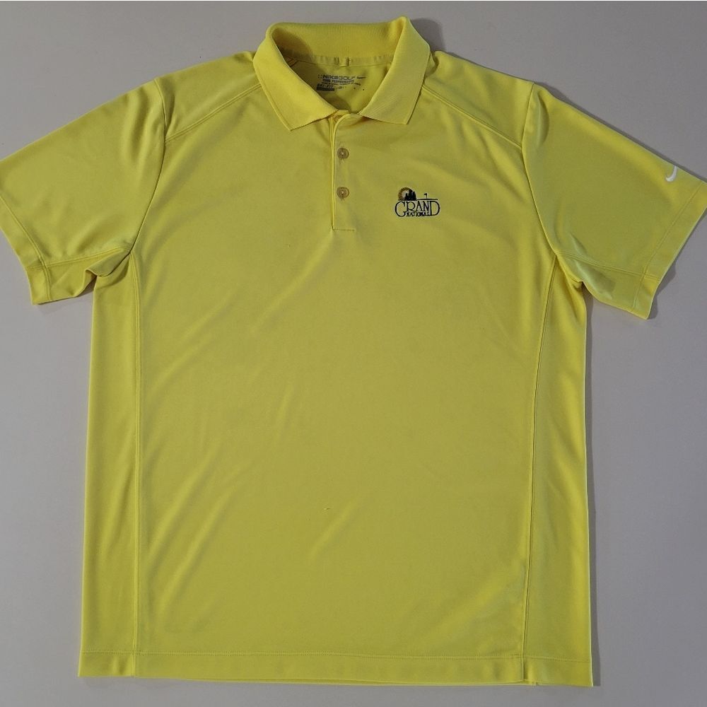 Nike Men's Yellow Dri-FIT Short Sleeve Golf Polo